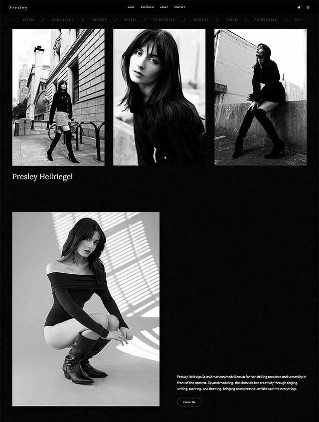 Przykłady witryn internetowych portfolio Presleya Hellriegela