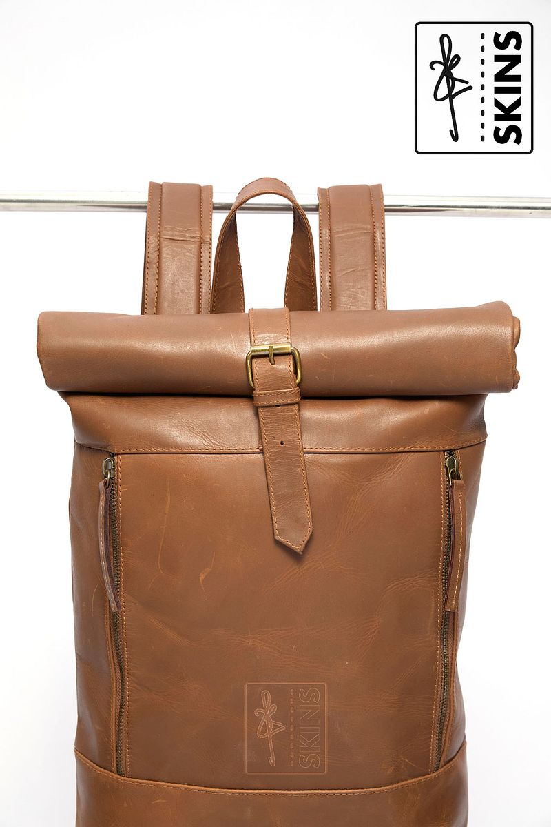 SKINS: Koshā Vanta Leather Rolltop Backpack