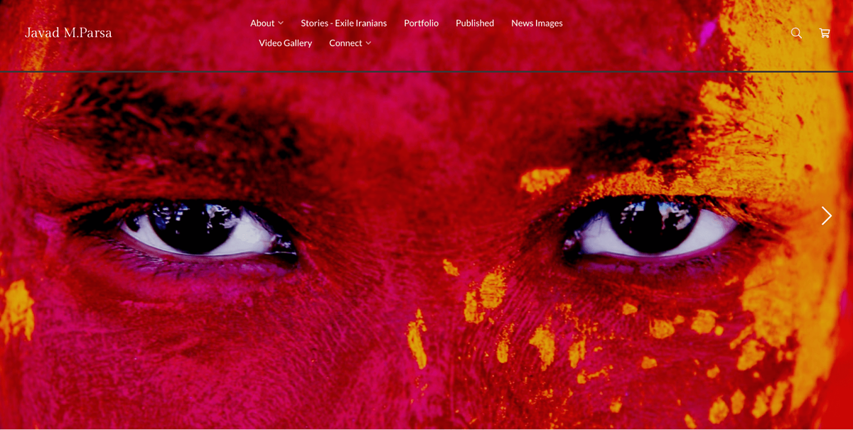 Bild einer Fotojournalismus-Fotografie-Portfolio-Website von Javad Parsa