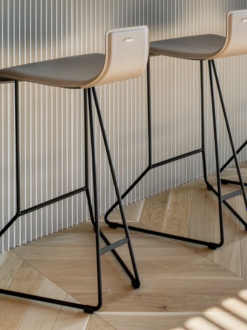 Close-up interior detail highlighting rich textures and materiality &ndash; Herculane project